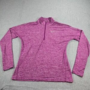 Nike Running Dri-FIT Womens Small Purple Heather Half Zip Pullover 855517-550